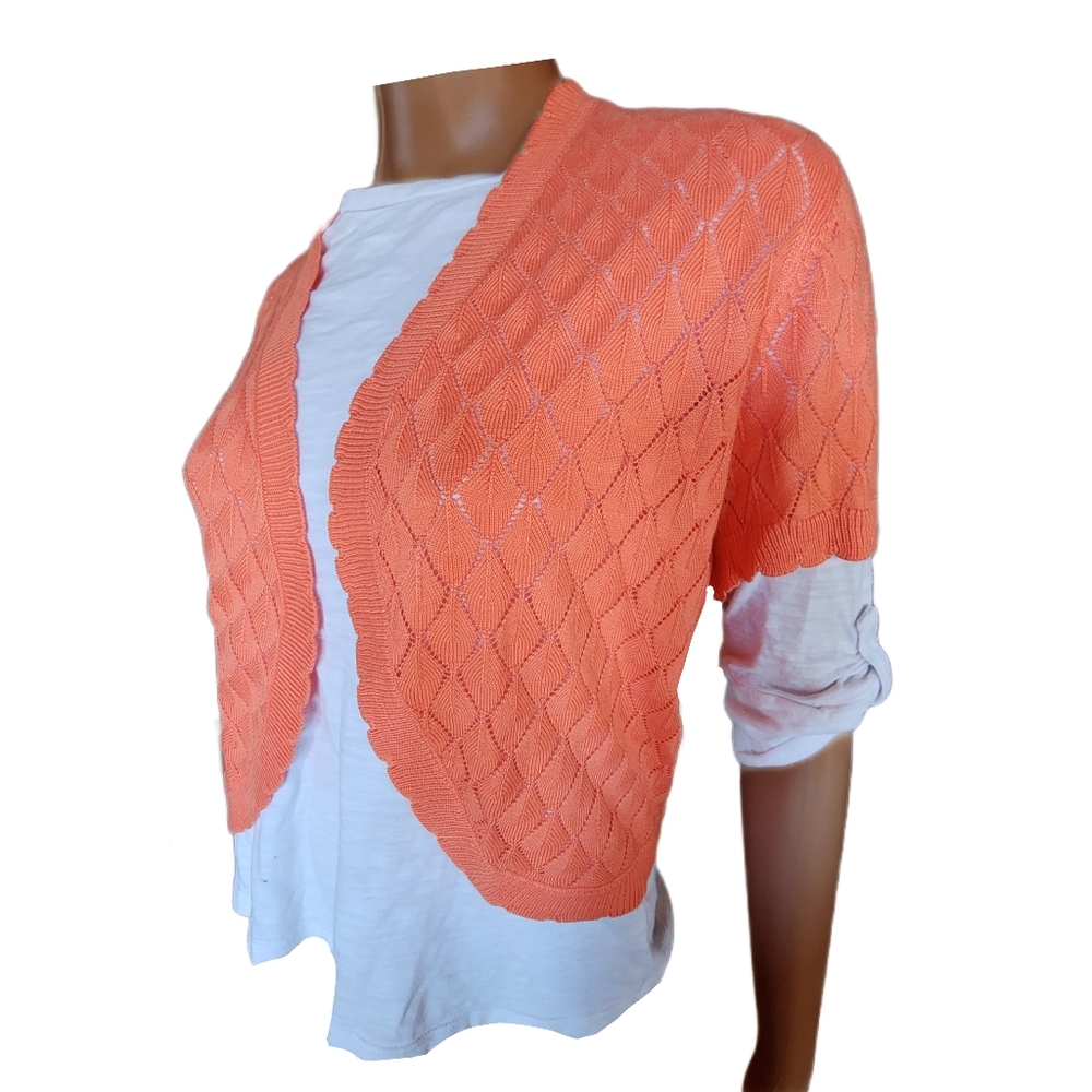 LA Threads Tangerine Lace Crochet Cardigan Size XL NWT